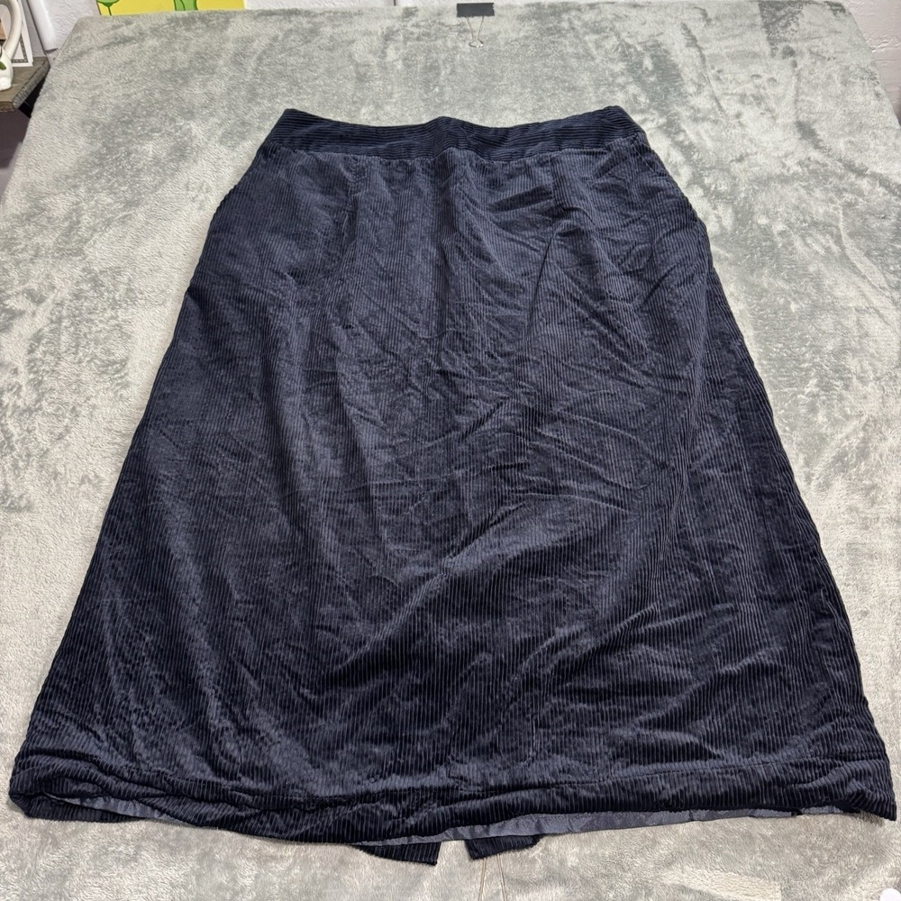 Poetry‎ Skirt Blue Womens 14 100% Cotton Midi Corduroy Pockets Lagenlook Boho